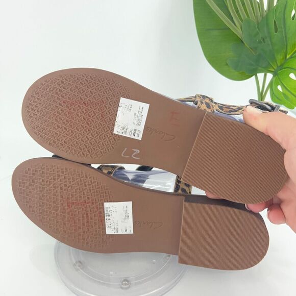 Clarks Women's Declan Spring Sandal Size 9 Black Leather Flat Ankle Strap Comfy - Picture 8 of 13